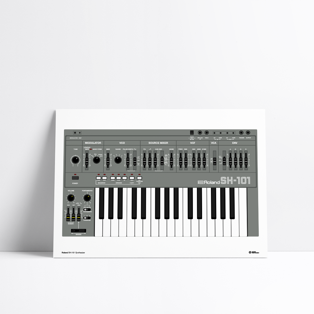 Roland SH 101 synthesizer print Atomic Printworks